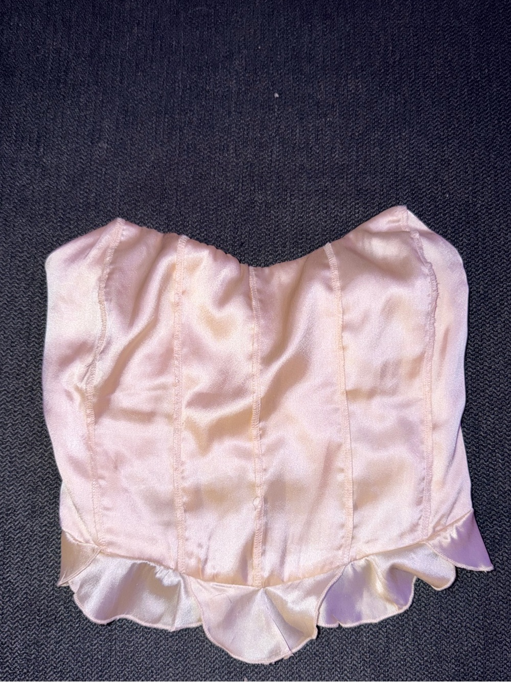 Free People Strapless Satin Corset Top in Pale Pink